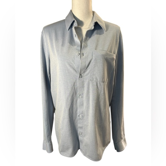Lululemon Men's Commission Mineral Blue Button Down Shirt - Picture 1 of 10